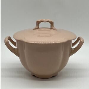 Vintage Johnson Bros. England Rosedawn Pink Art Deco Sugar Dish Bowl w/ Lid